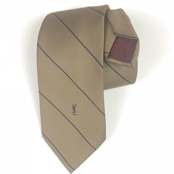 Yves Saint Laurent Other - Yves Saint Lauren Tie YSL Brown Striped
